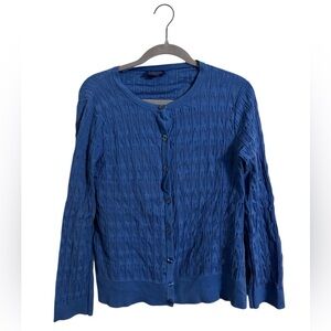 Pendleton Blue Textured Silk Blend Cardigan Women’s Medium